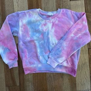 Girls Cropped Tie-Dyed Sweatshirt